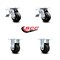 Service Caster 4 Inch Rubber on Steel Caster Set with Roller Bearings 2 Brakes 2 Rigid SCC SCC-TTL30S420-RSR-2-R-2 - alternate 7